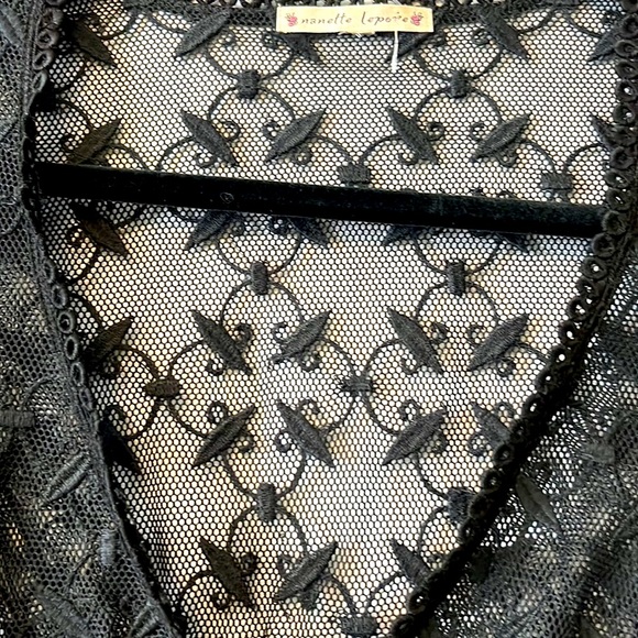 Nanette Lepore Lace Embroidered Sheer Top - Picture 10 of 10